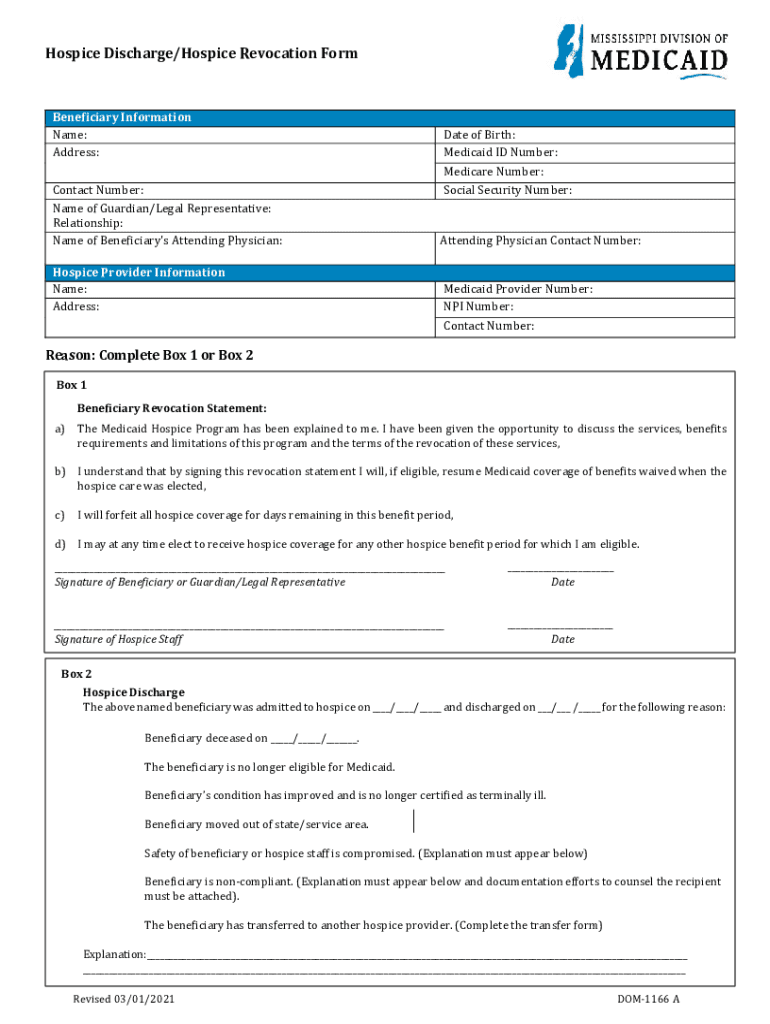 Hospice Revocation Form