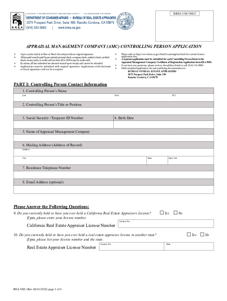  APPRAISAL MANAGEMENT COMPANY CERTIFICATE of 2020-2024