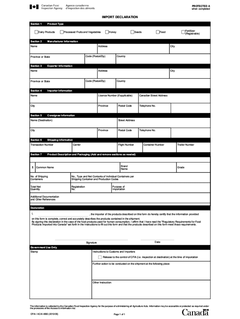 Cfia Form 5858