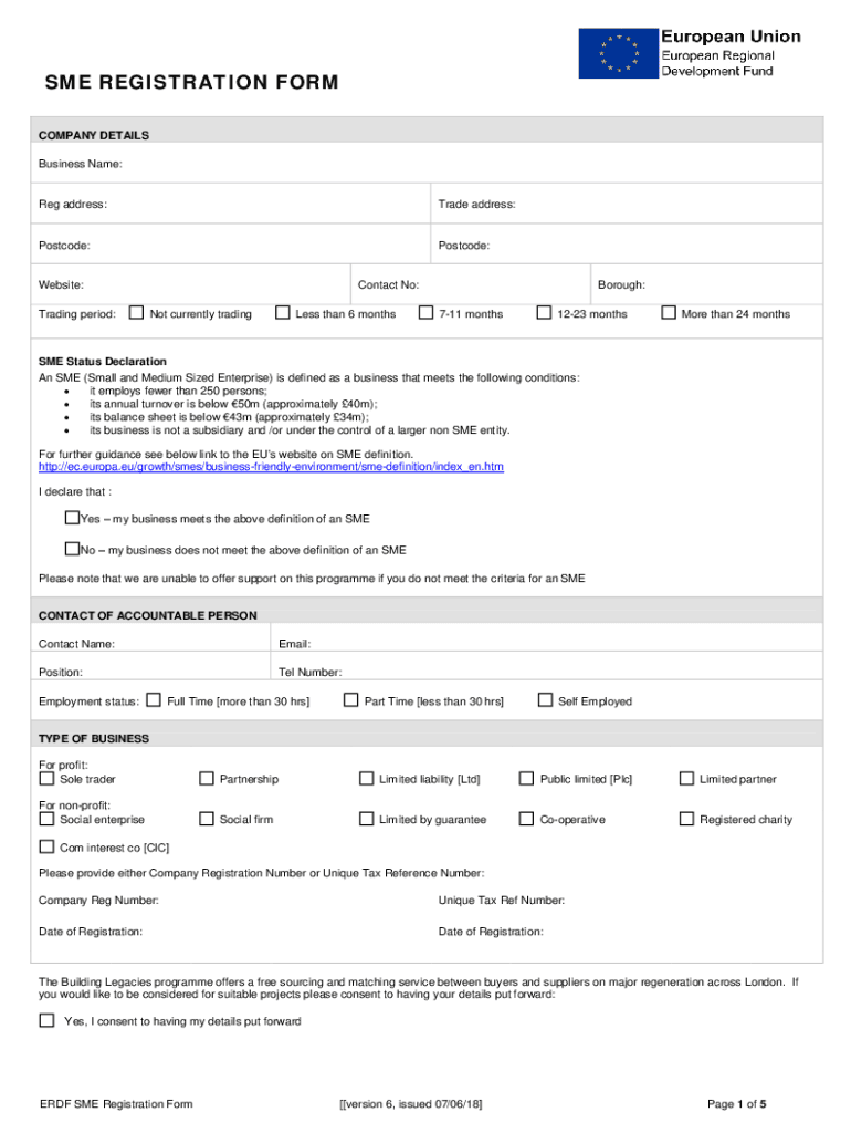 SME REGISTRATION FORM Building Legacies