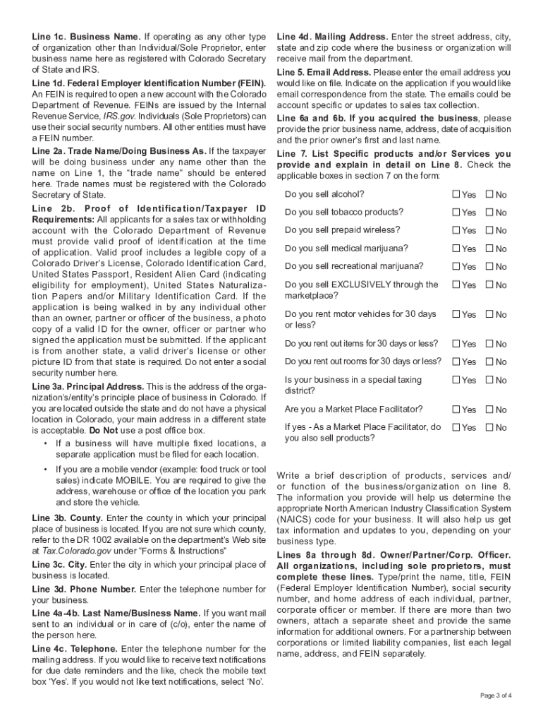  Instructions for the Colorado Business Registration Form CR 2020-2024