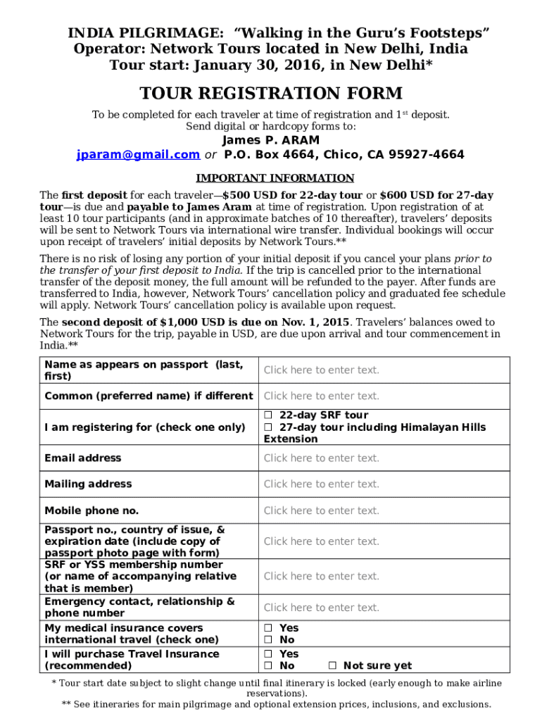 Tour and Travel Management System Project Report PDF  Form