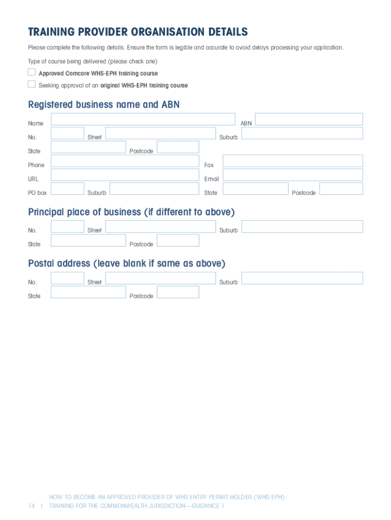 HOW to BECOME an APPROVED PROVIDER of WHS ENTRY PERMIT  Form