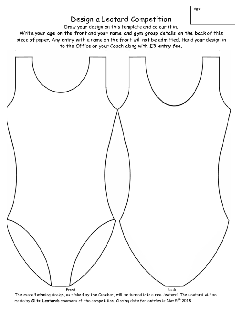 Blank Leotard Template  Form