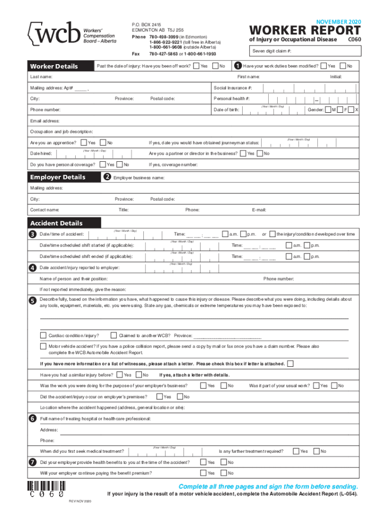 Wcb Emploter Form C040 Fill Online, Printable, Fillable