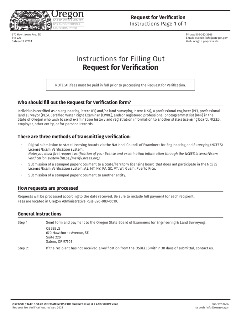  Instructions for Filling Out Request for Verification 2021-2024