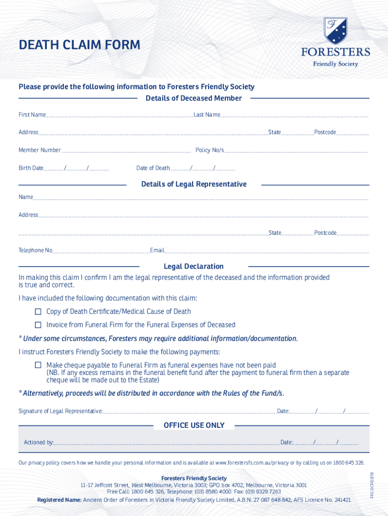 Foresters Life Insurance Claim Forms