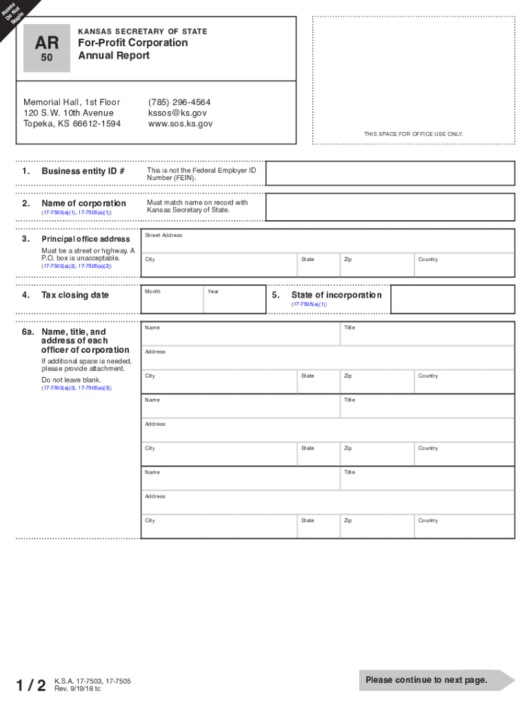  Kansas Ar 50 Annual Report 2018-2024