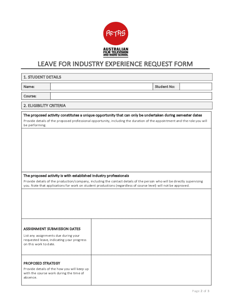 Australia Film Television Radio School Form