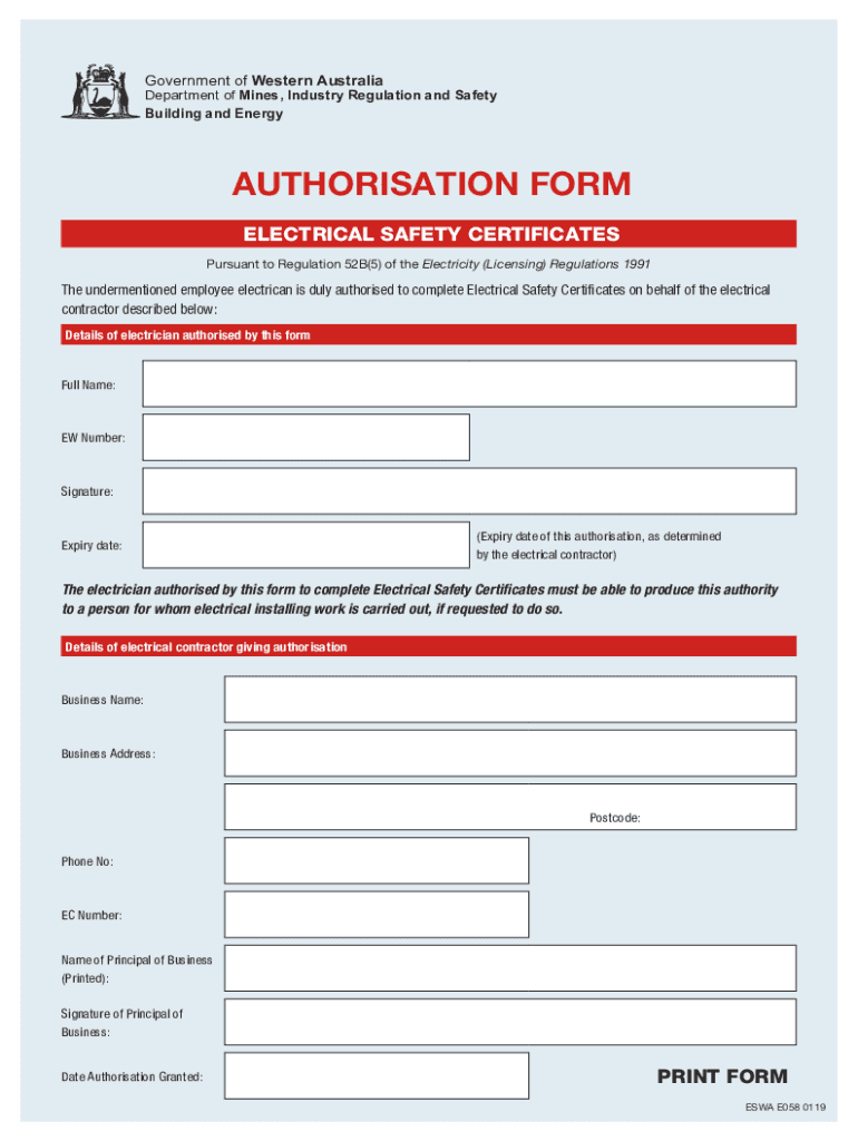 Department of Mines, Industry Regulation and Safety Mines Safety and Inspection Regulations 1995Mines Safety and Inspection Regu  Form