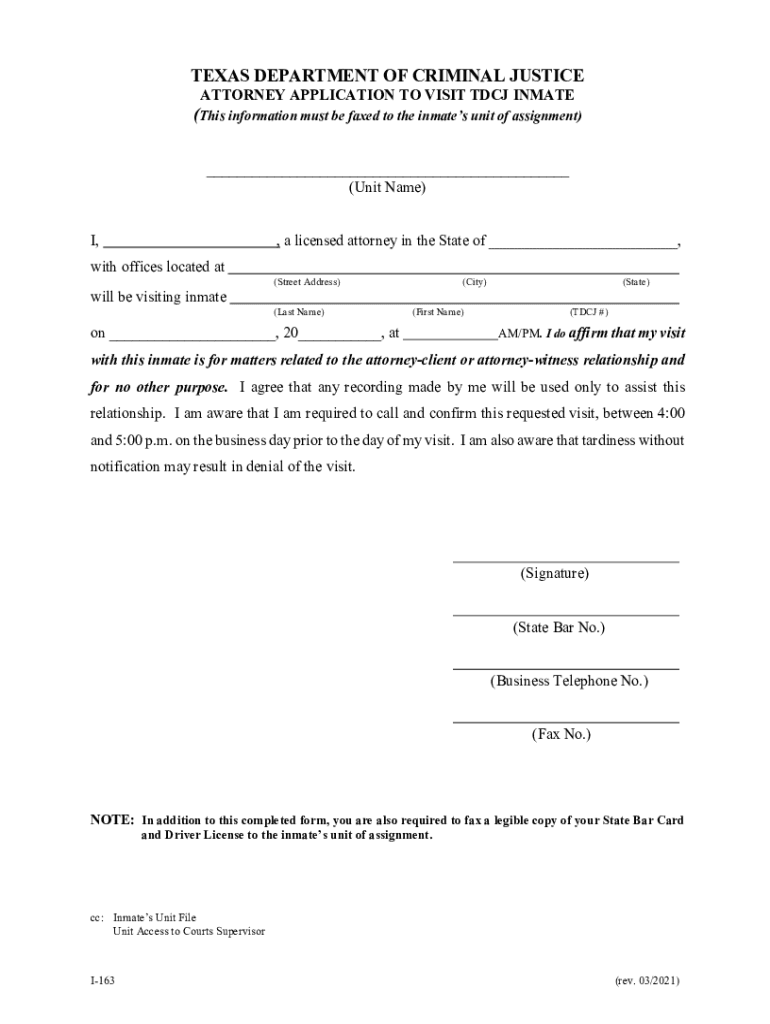  Attorney Forms Parole Forms Texas Department of Criminal 2021-2024