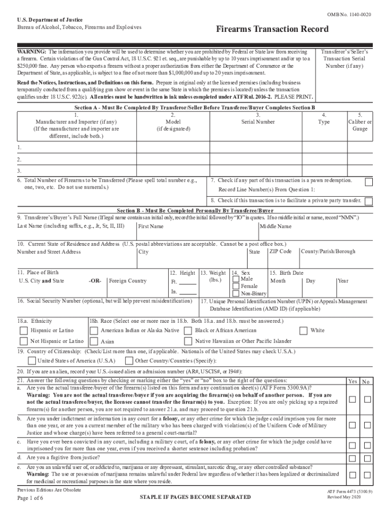 Transaction Record  Form