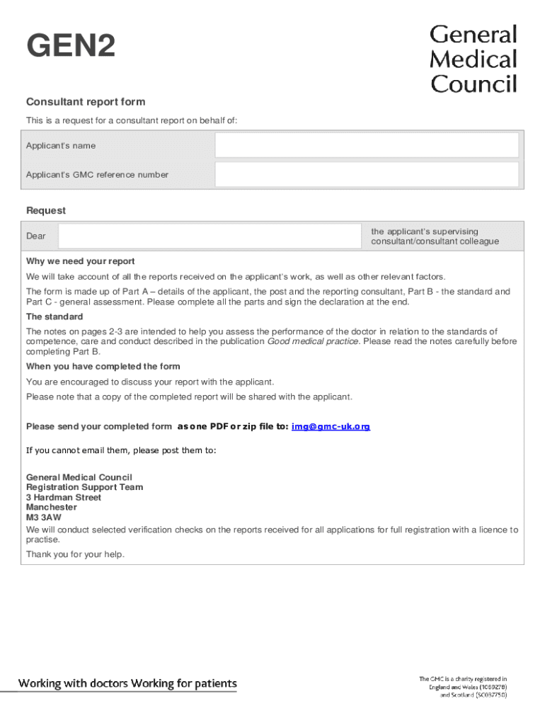 Get and Sign Form UK General Medical Council GEN2 Fill Online 2021-2022