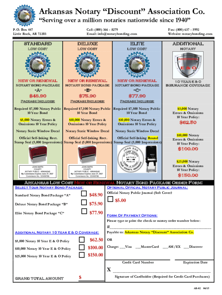  Fillable Online Arkansas Notary Discount Association Co 2015-2024