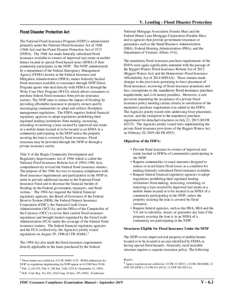  Comptroller's Handbook Flood Disaster Protection Act 2019-2024