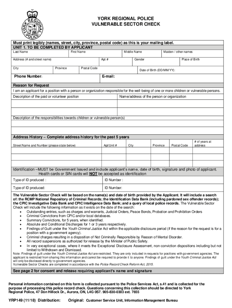  Vulnerable Sector Check Scarborough 2018-2024