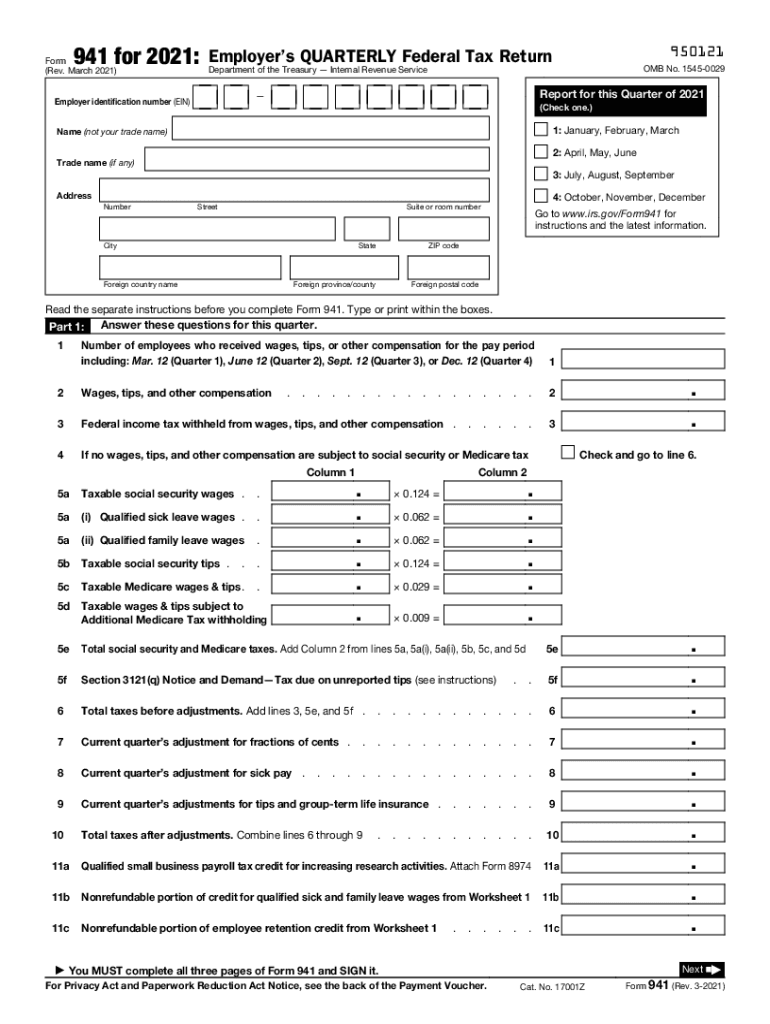 PDF Form 941 Rev March Internal Revenue Service
