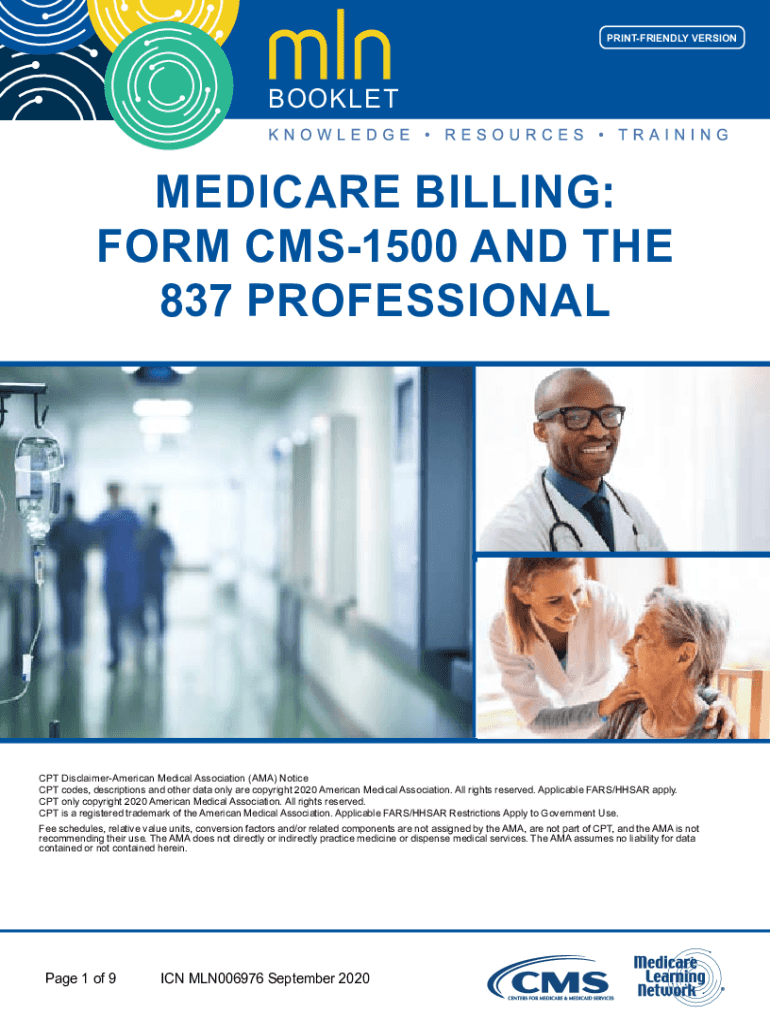  Medical Billing Form CMS 1500 Booklet Medical Billing Form CMS 1500 2020