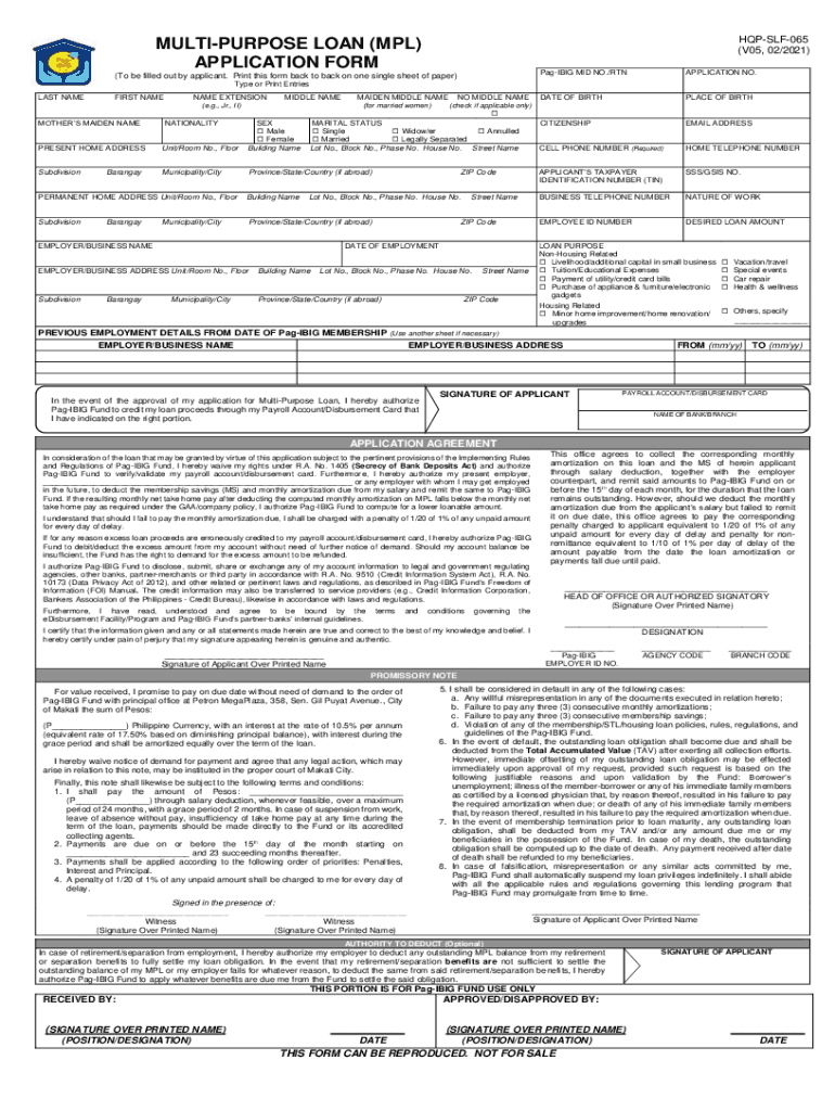 Hqp Slf 065  Form