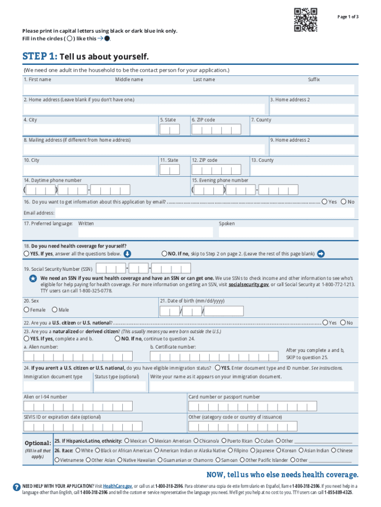 Application Forms for Individuals Marketplace Cms Gov