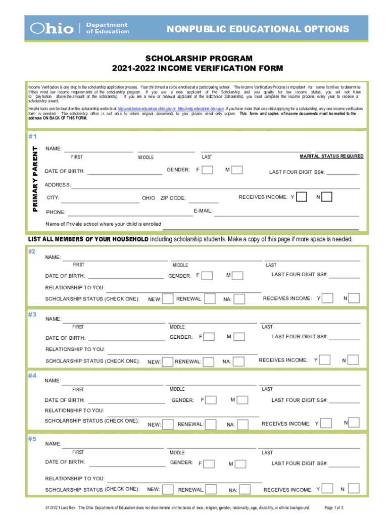 Edchoice Verification 20212024 Form Fill Out and Sign Printable PDF