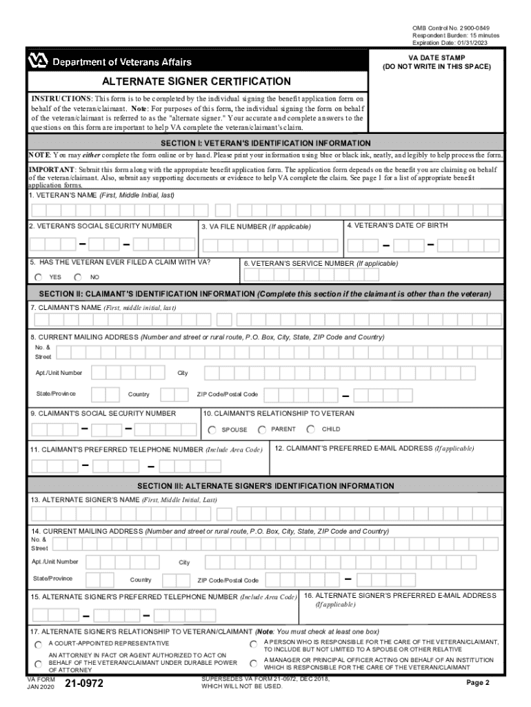 Va Form 21 0972 Fill Online, Printable, Fillable, Blank