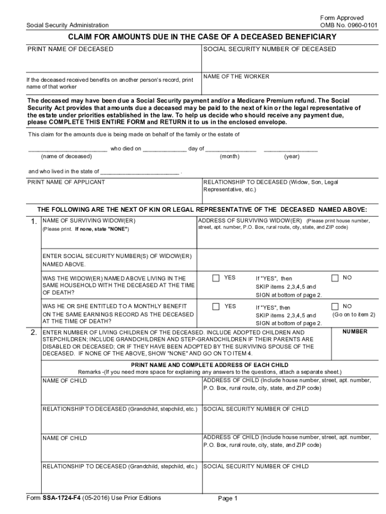 Ssa 1724  Form