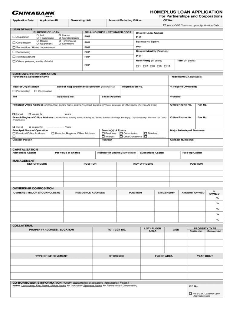 China Bank Downloadable Forms