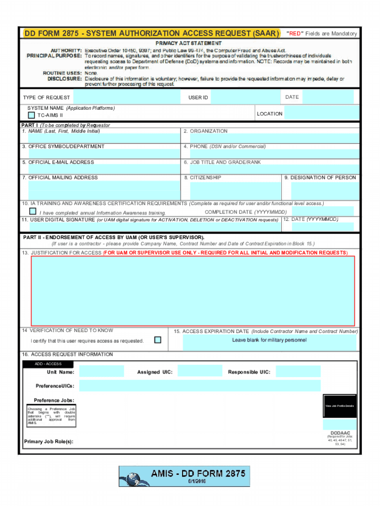 Blank Dd 2875 Web Worth Avenue Com  Form