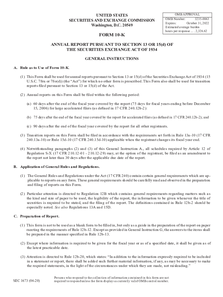  SEC Form 10 K Details and Latest FilingsGENERAL FORM for REGISTRATION of SECURITIES Pursuant to SectiGENERAL FORM for REGISTRATI 2020