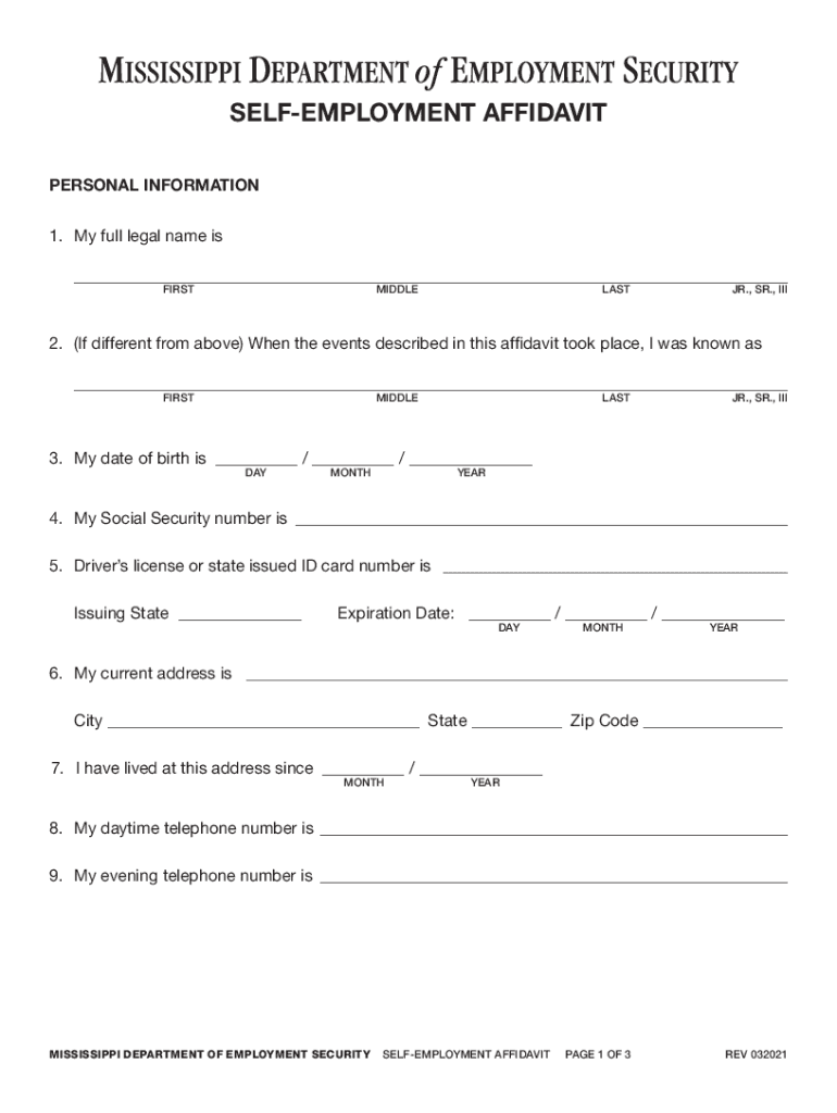 Mdes Affidavit  Form