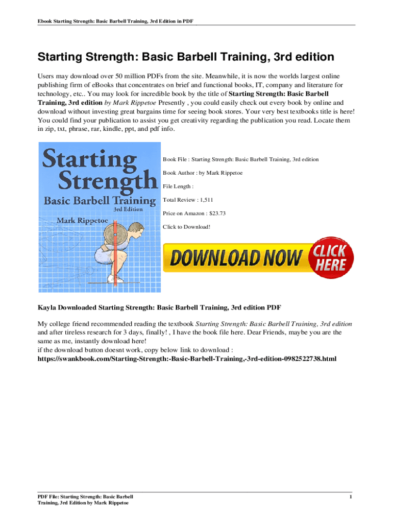 Starting Strength 3rd Edition PDF  Form