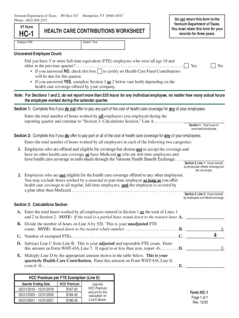  Do Not Return This Form to the Vermont Department of Taxes 2020-2024