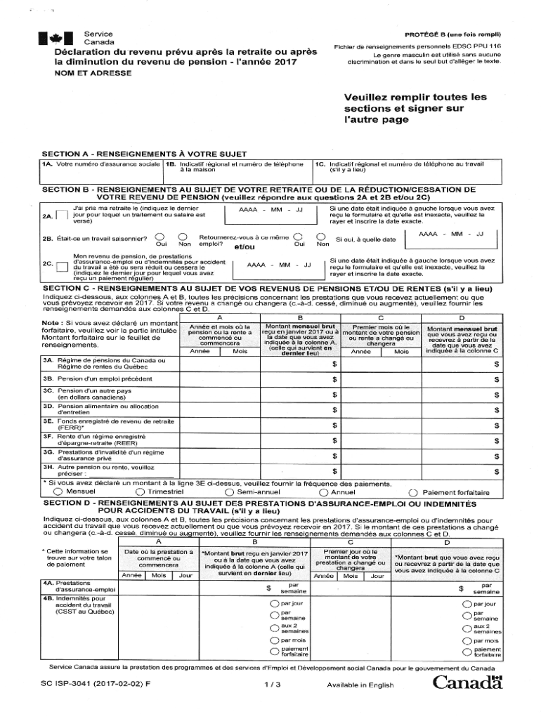 Canada 3041  Form