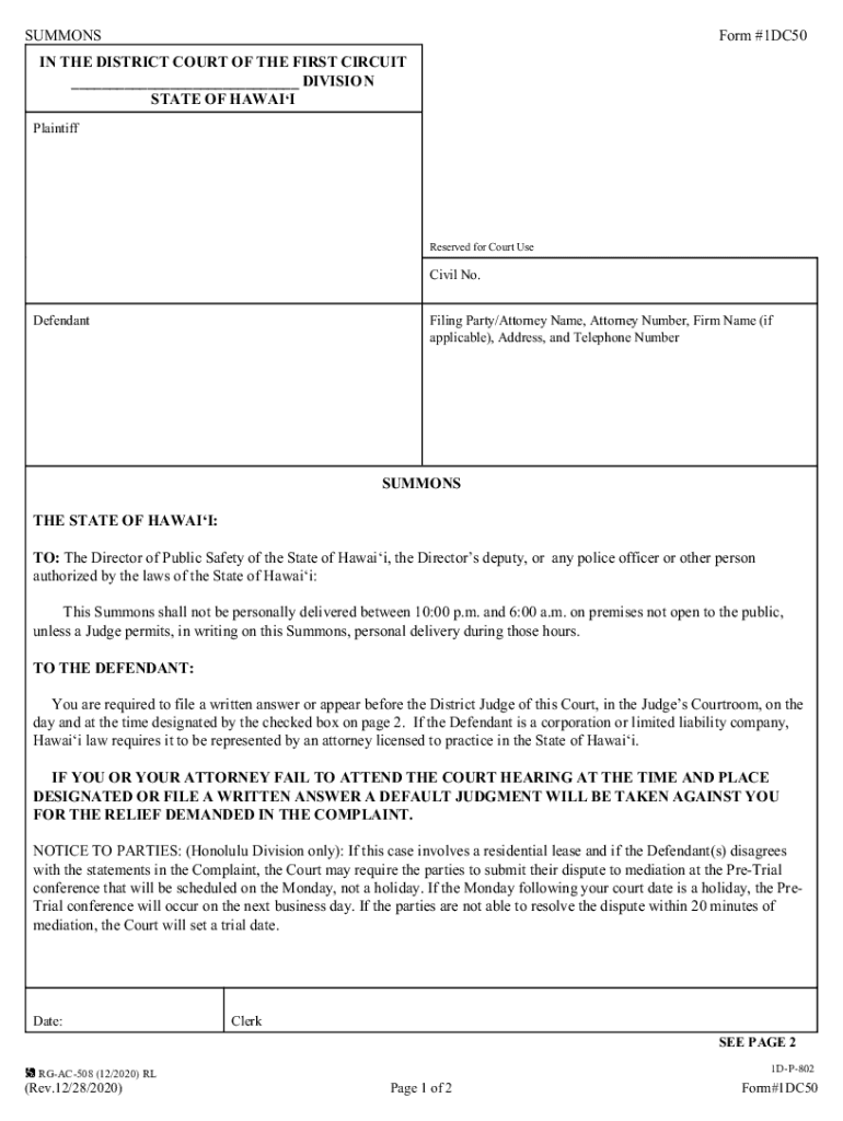  JudiciaryJudiciaryHawaii Tax Forms Alphabetical Listing Department of Hawaii State Judiciary Ho'ohiki 2020