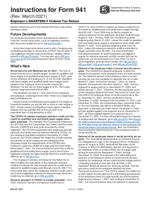 Instructions for Form 941 Rev 3 2021 - Fill Out and Sign Printable PDF  Template | signNow