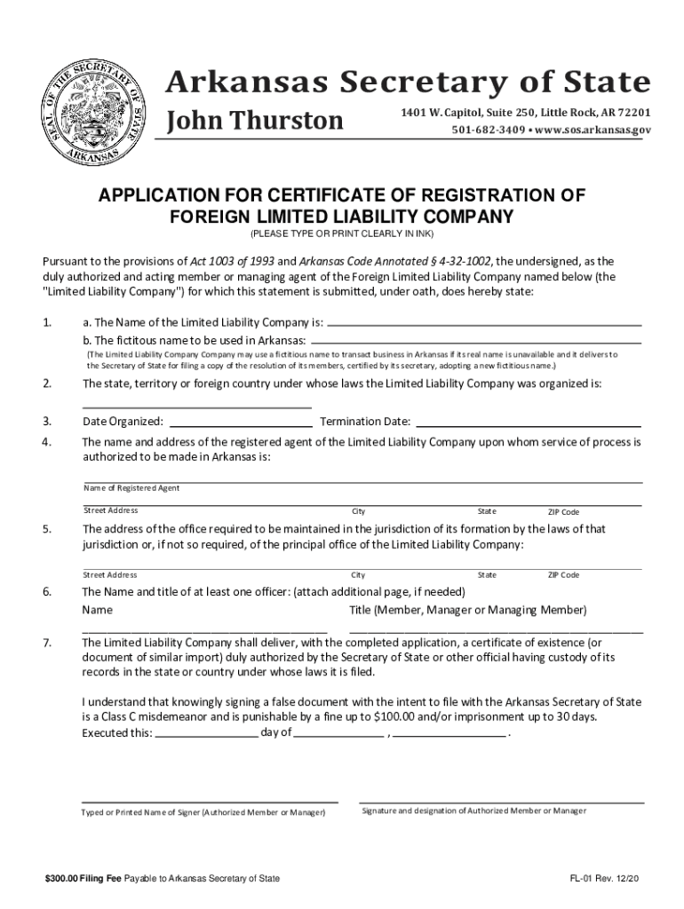  Arkansas Notary American Association of NotariesArkansas LLC Articles of Organization Instructions LLC Arkansas LLC Articles of  2020-2024