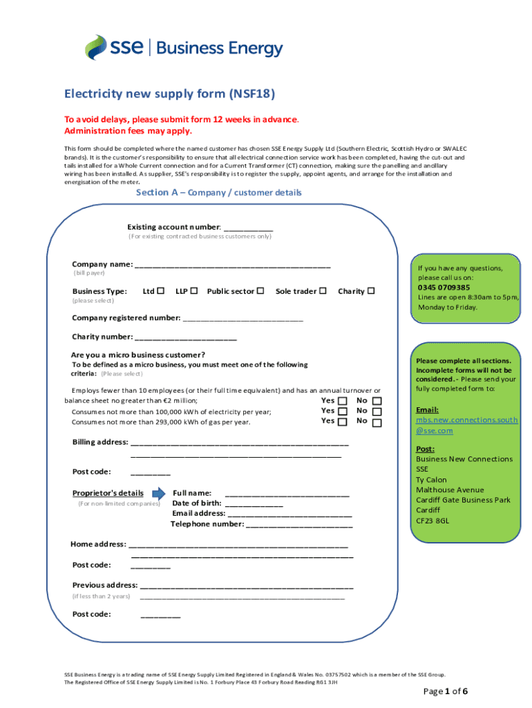 Sse Energy Form