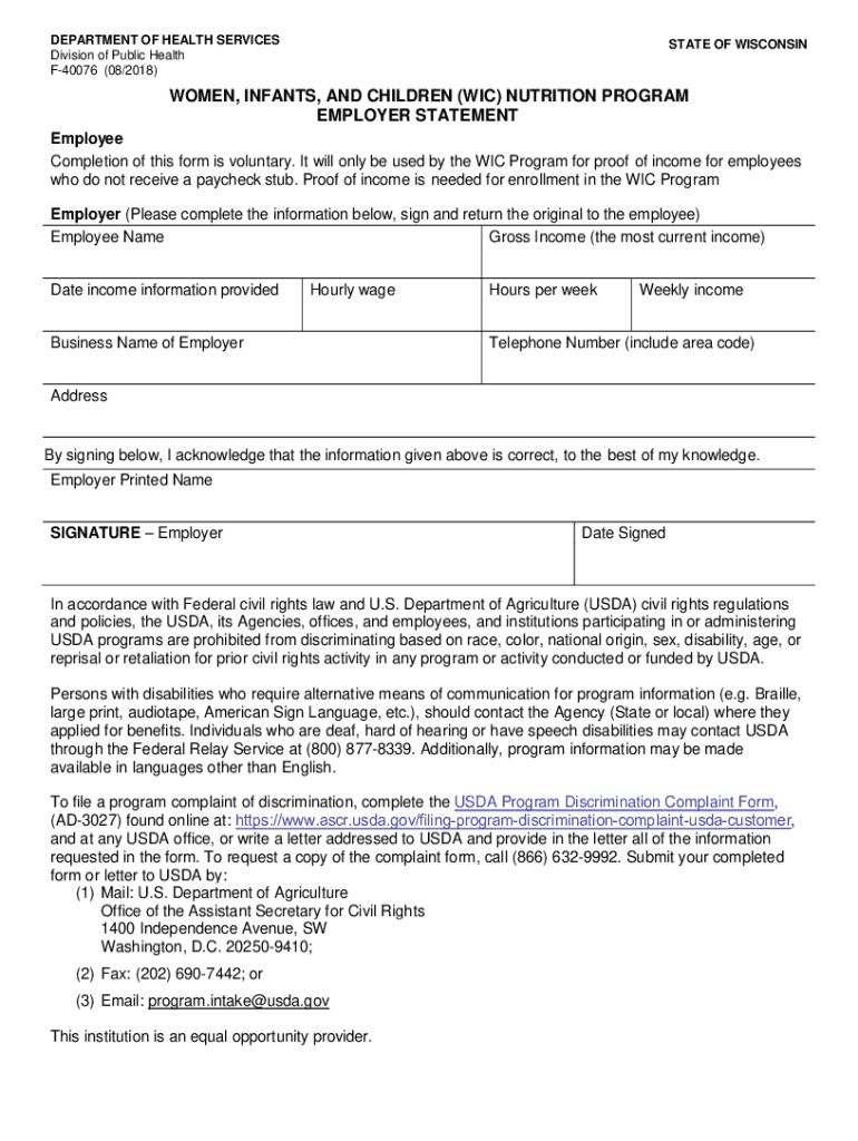 WIC VENDOR AGREEMENT between the STATE of WISCONSIN  Form