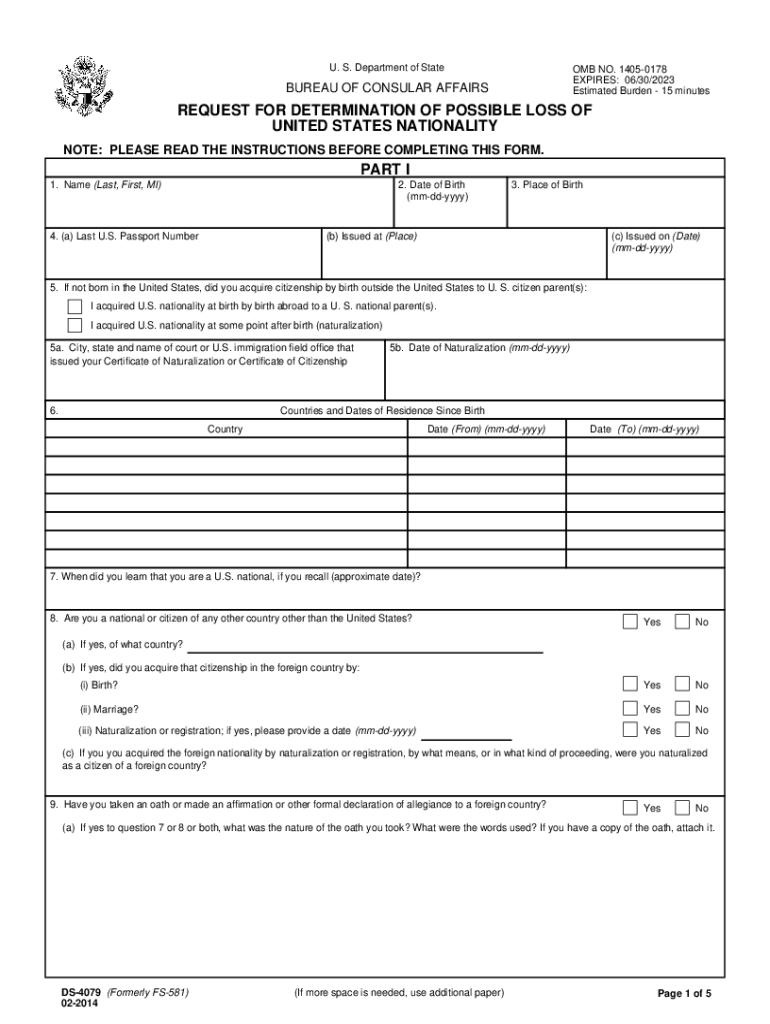 CNA Order Form United States Department of State