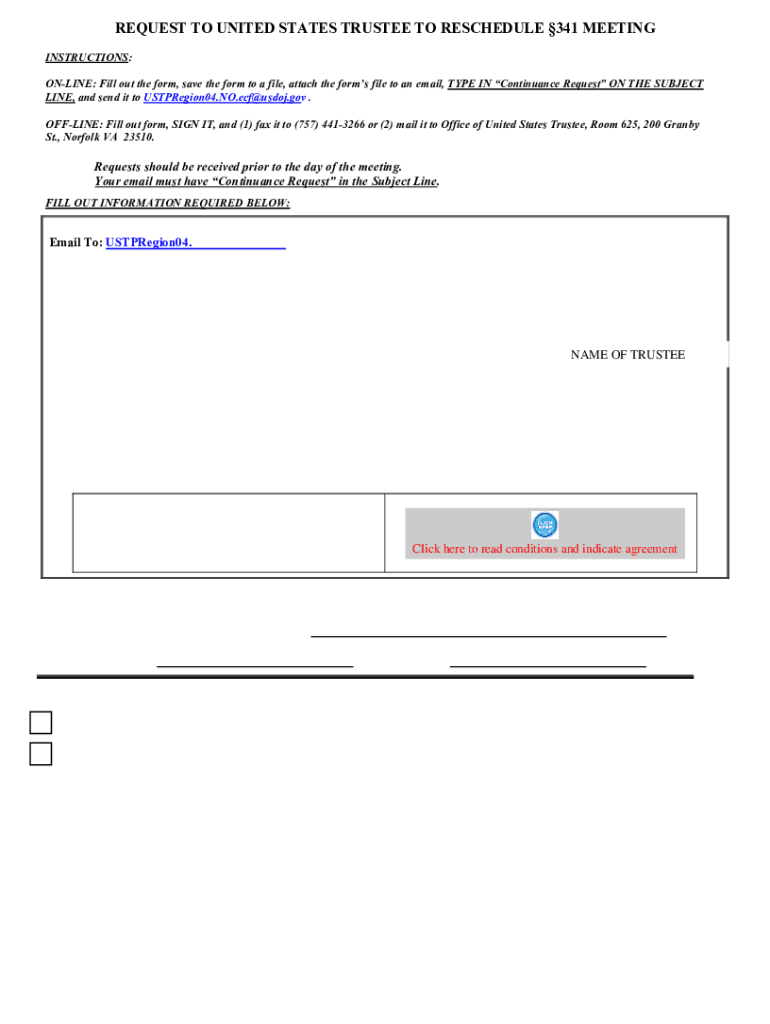  Request to Reschedule 341 MeetingAlexandria Request to Reschedule 341 MeetingAlexandria 2020-2024