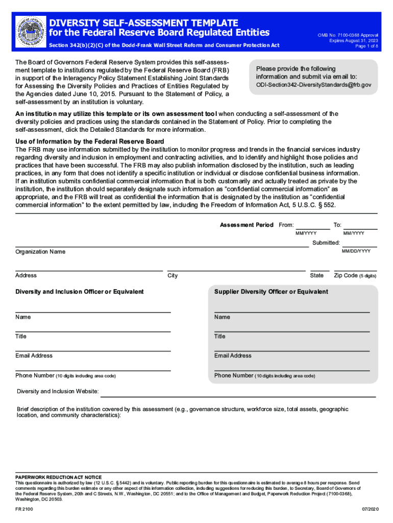 Diversity Self Assessment  Form