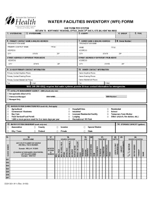 WATER FACILITIES INVENTORY WFI FORM Island County Islandcountyeh