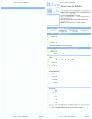 Disclosure Registration Modification Form