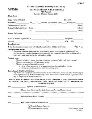 School Transfer Form