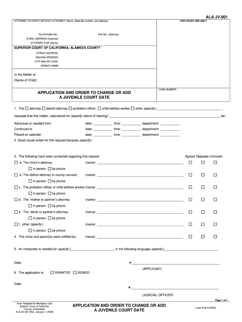  Ala Jv 001 Form 2008-2024