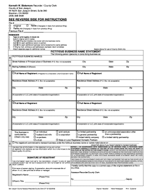  San Joaquin County Fictitious Business Name Search 2009