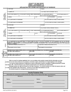  San Diego County Marriage License 2015