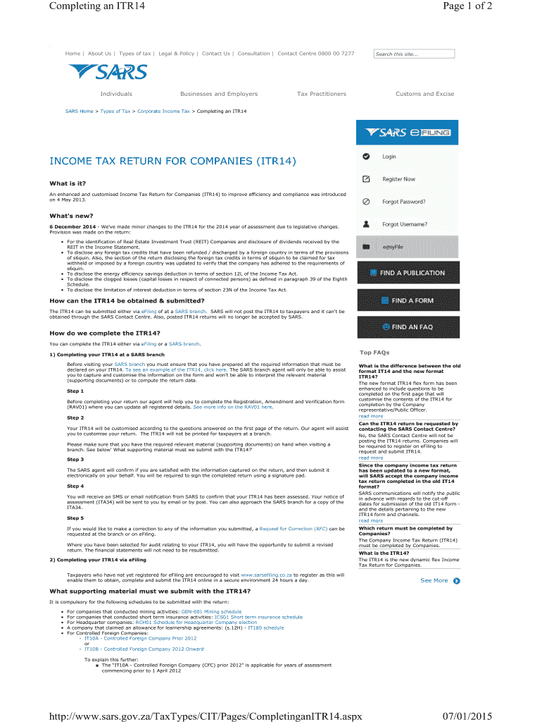 Itr14 Form PDF Download