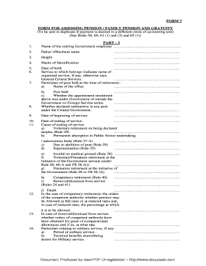 Pension Form 7 in Word Format